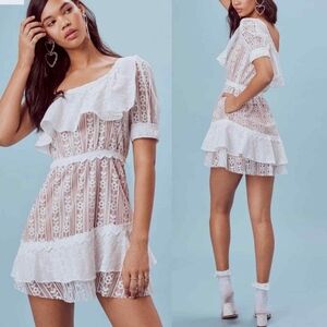 For Love & Lemons Lovebird Lace Mini Dress M